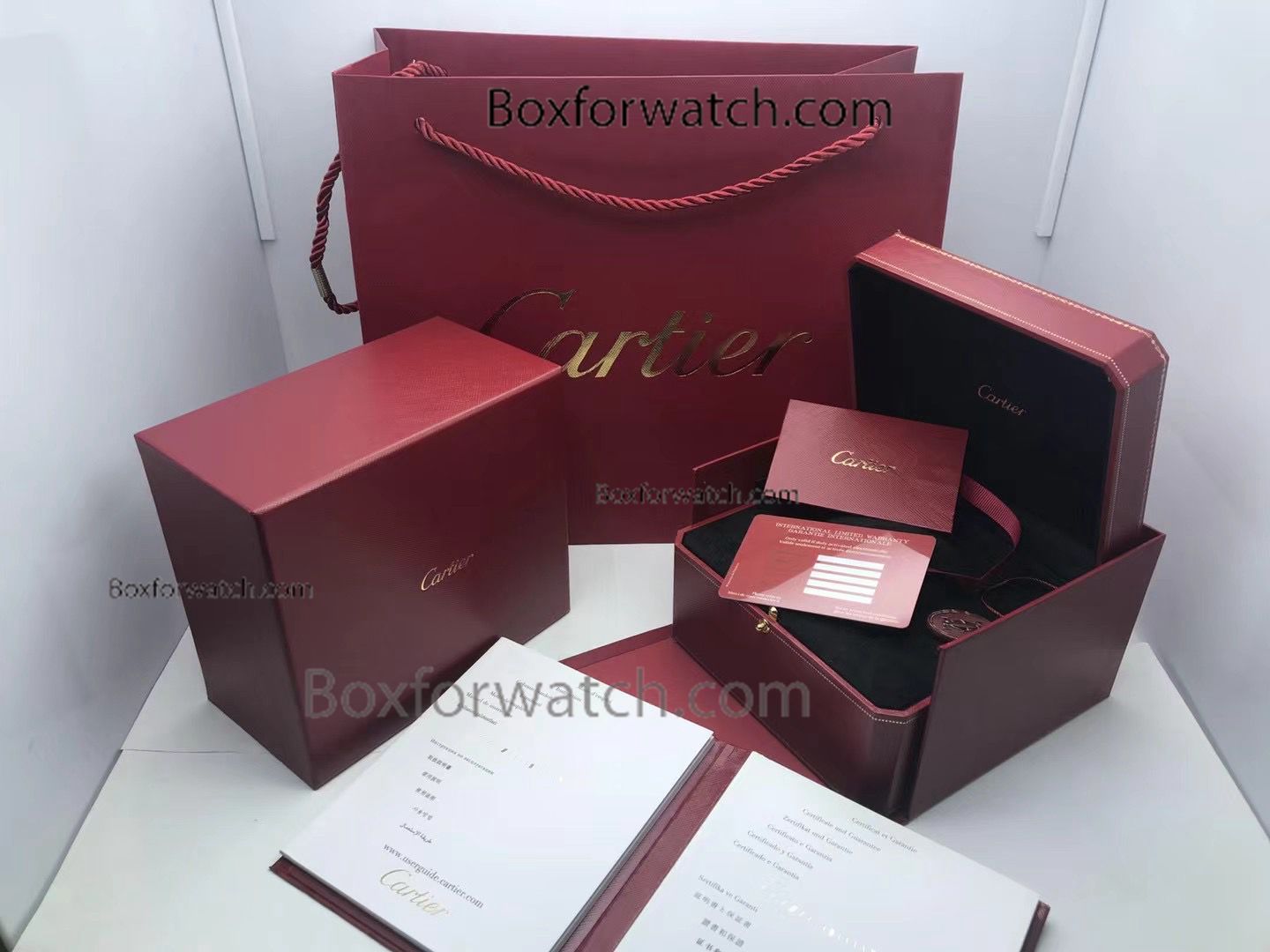 Luxury Cartier Replica Watch Box with Manual booklet